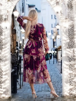 Wzorzysta sukienka midi Capri