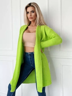 Damski kardigan limonkowy 42220LIM