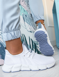 Damskie buty sportowe biało-niebieskie YF608-6