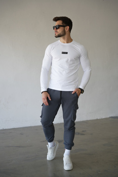 LONGSLEEVE MĘSKI BG BLUR | BIAŁY