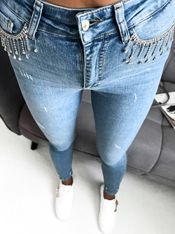 Damskie spodnie jeansowe SP50947