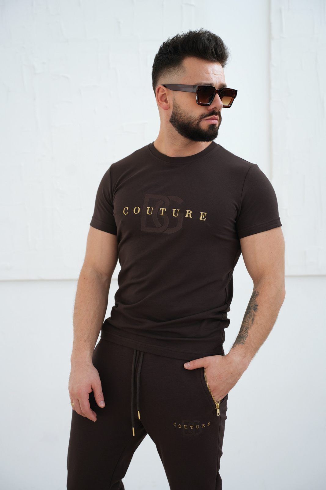 T-Shirt męski BG Fito | gorzka czekolada