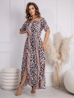 Długa wzorzysta sukienka hiszpanka Alma