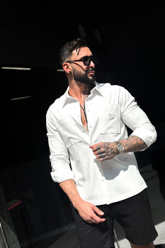 KOSZULA MĘSKA BG VIBE | BIAŁY