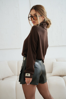 Sweter damski BG Gigi | gorzka czekolada