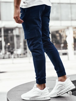 Spodnie męskie joggery granatowe 191376TM