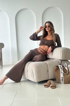 KOMPLET 3-CZĘŚCIOWY DAMSKI BG FAV | CZEKOLADOWY