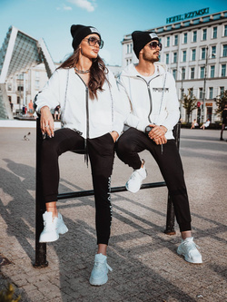 Komplet dresowy męski biało-czarny MKBD1