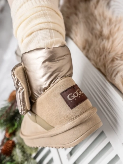 Damskie śniegowce zamszowe beżowe S2023-6BE