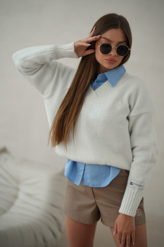 SWETER DAMSKI BG UNIQUE | BIAŁY