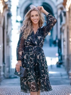 Wzorzysta sukienka do kolan Trani