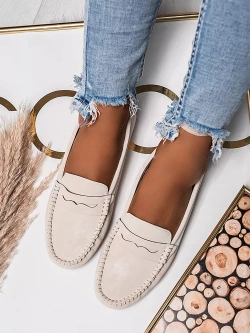 Damskie beżowe mokasyny M502-8