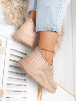 Damskie buty sportowe ciemnobeżowe PDJ269-63