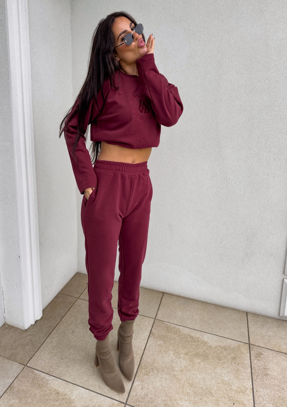 Komplet LOUIS - bordowy