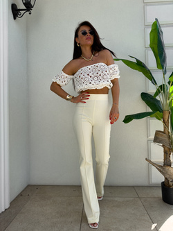 Bluzka Hiszpanka CARLITA koła - ecru