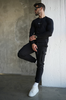 SPODNIE MĘSKIE BG TRACK | CZARNY