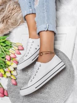 Damskie trampki białe QY831-09