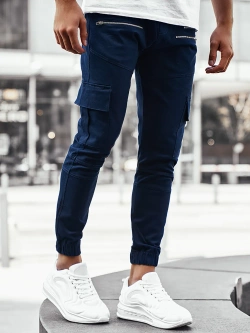 Spodnie męskie joggery granatowe 191376TM