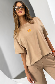 T-SHIRT DAMSKI BG WATCH ME | BEŻ