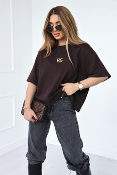 T-Shirt damski BG Goldi | gorzka czekolada