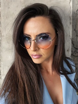 Damskie okulary przeciwsłoneczne różowo-niebieskie OK54RN