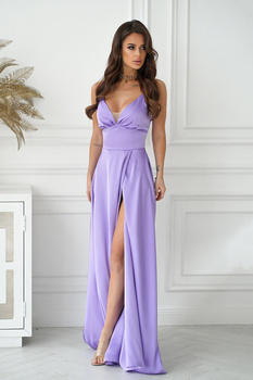 SUKIENKA SATYNOWA Z ROZCIĘCIEM NA NODZE LILIOWA