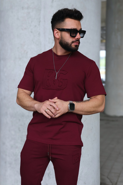 T-Shirt męski BG Origami | bordo