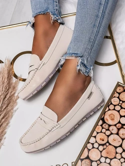 Damskie beżowe mokasyny M502-8