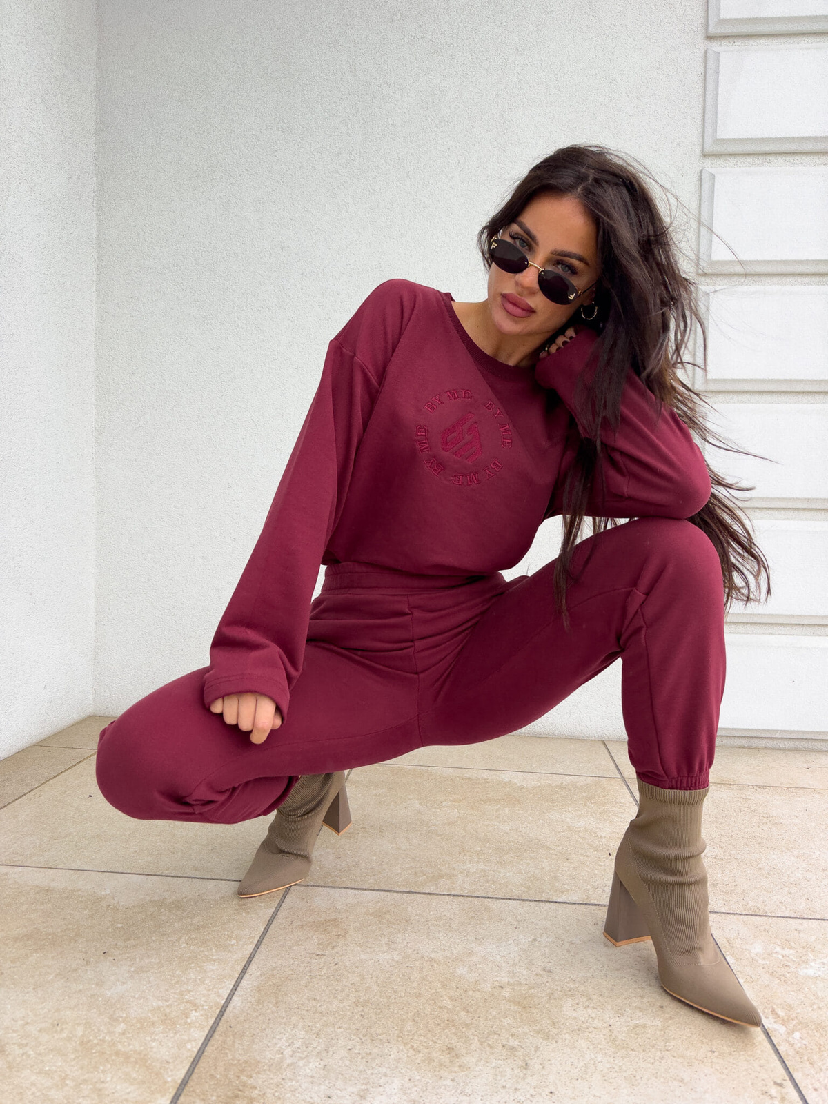 Komplet LOUIS - bordowy