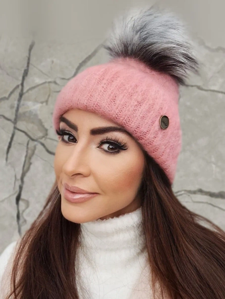 Damska czapka zimowa koralowa Candice 005