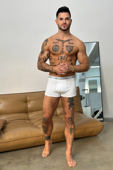 MAJTKI - BOKSERKI MĘSKIE BG BOMB | BIAŁY (2PAK)