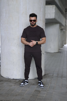 T-Shirt męski BG Origami | gorzka czekolada