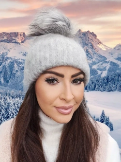 Damska czapka zimowa szara Candice 007