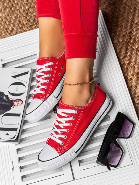 Damskie trampki czerwone QY831-4