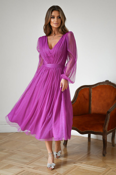 SUKIENKA MIDI Z BROKATOWĄ SIATKĄ BISKUPIA