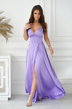 SUKIENKA SATYNOWA Z ROZCIĘCIEM NA NODZE LILIOWA