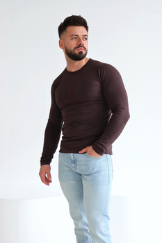 T-Shirt longsleeve męski BG Trust | gorzka czekolada