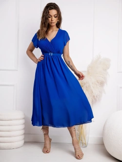 Zwiewna sukienka midi z paskiem Grazia