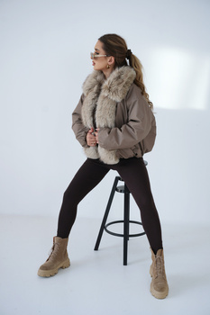 Kurtka damska BG Luxury | cappuccino