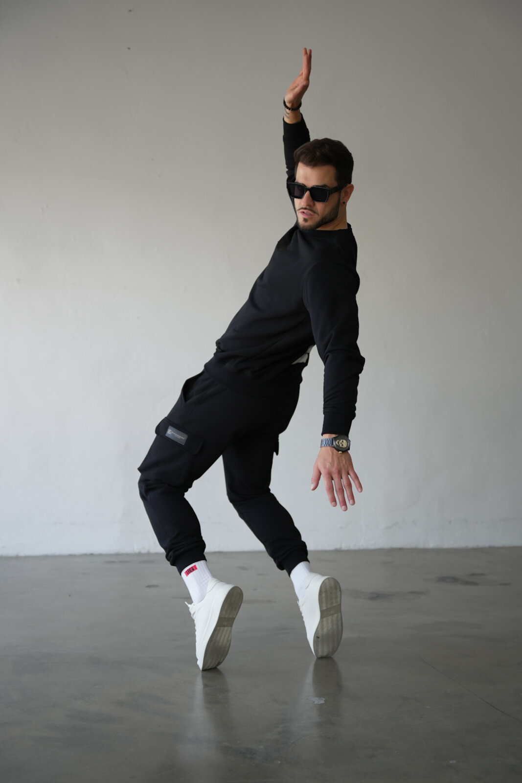 SPODNIE MĘSKIE BG TRACK | CZARNY