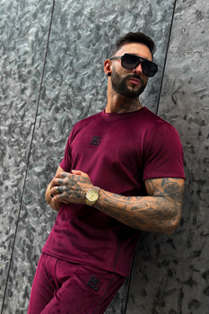 T-SHIRT MĘSKI BG SILK | BORDOWY