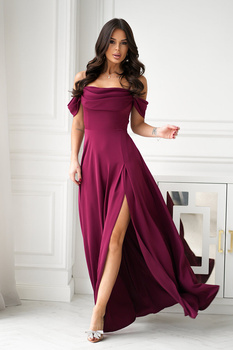 SUKIENKA MAXI Z OPADAJĄCYMI RAMIĄCZKAMI I ROZCIĘCIEM