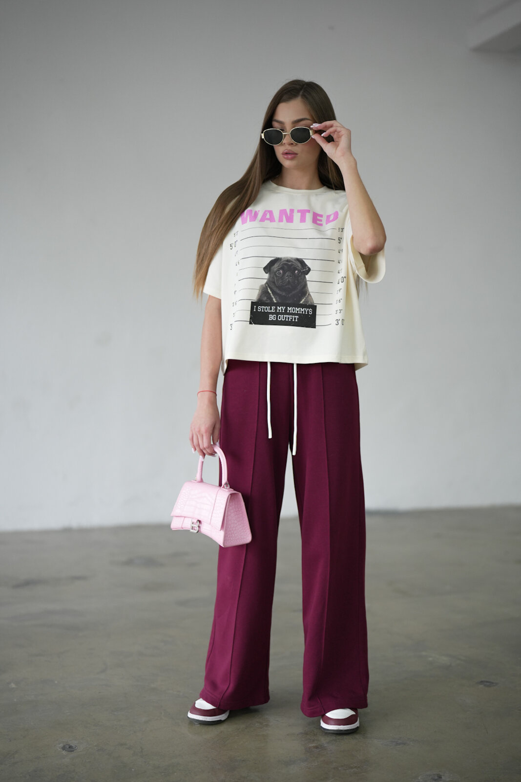 T-SHIRT DAMSKI BG PUG | WANILIOWY