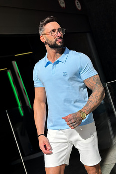 T-SHIRT MĘSKI BG POLO | BŁĘKITNY