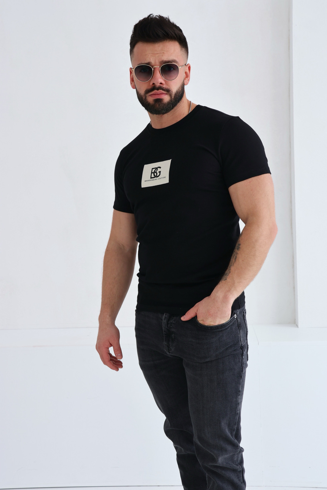 T-Shirt męski BG Bing | czarny