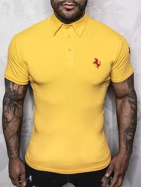 Męska koszulka polo żółta KP3