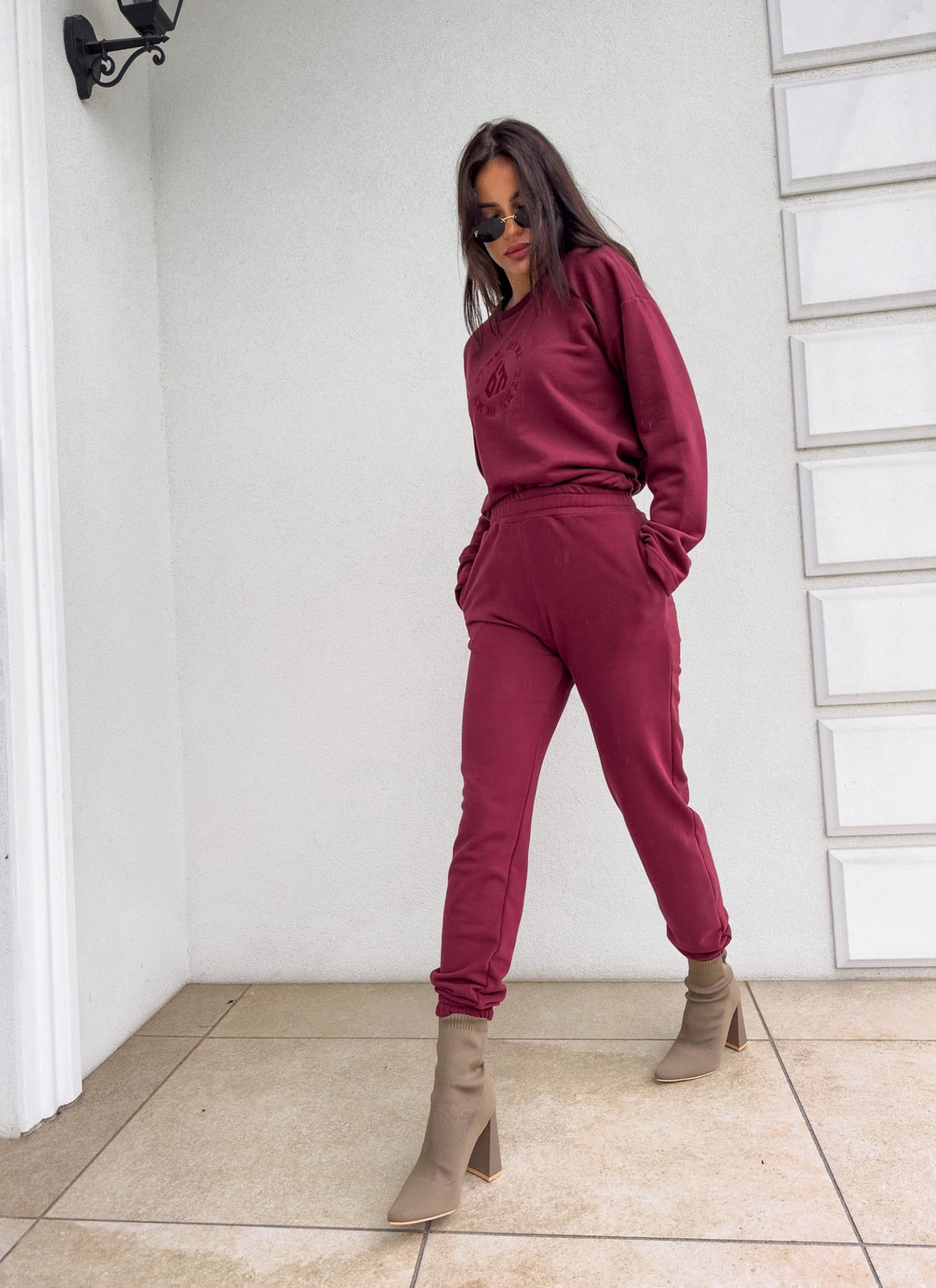 Komplet LOUIS - bordowy