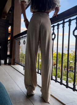 Spodnie SIMPLE natural - szaro-beż