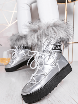 Damskie śniegowce srebrne HY801-19