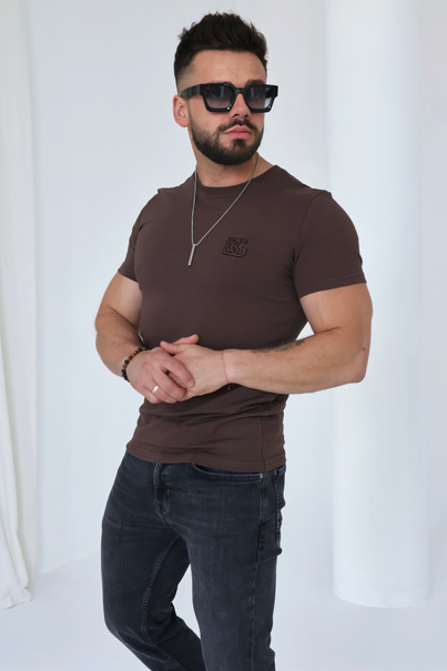 T-Shirt męski BG Bond | czekolada